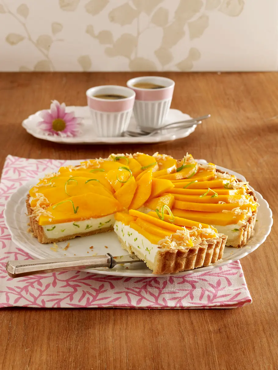 Mango-Tarte mit Joghurt-Limettencreme Rezept Mango-Tarte mit Joghurt-Limettencreme Rezept
