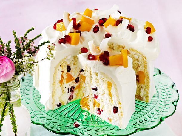 Mango-Wickeltorte mit Kokossahne Rezept Mango-Wickeltorte mit Kokossahne Rezept