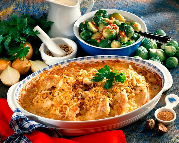Marinierte Putenschnitzel mit Rosenkohl Rezept