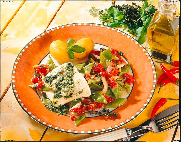 Marinierter Ziegenkäse mit gebratenen Bohnen Rezept Marinierter Ziegenkäse mit gebratenen Bohnen Rezept