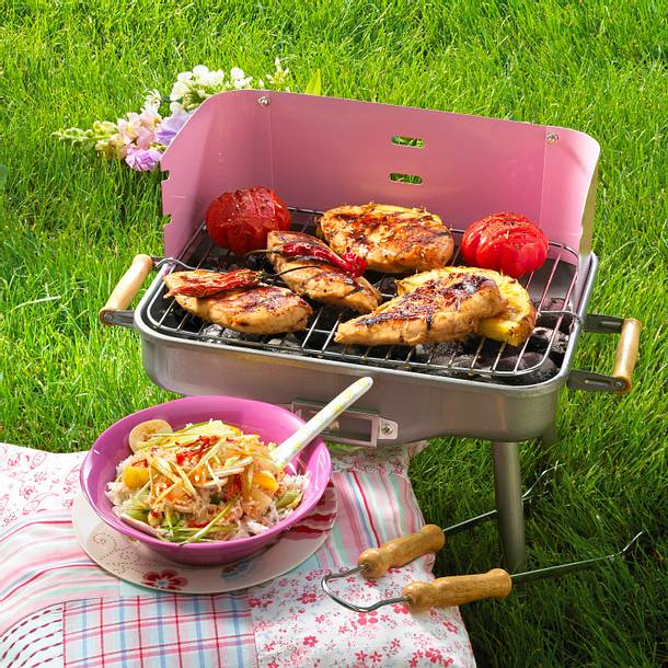Mariniertes Hähnchenfilet mit Reissalat Rezept