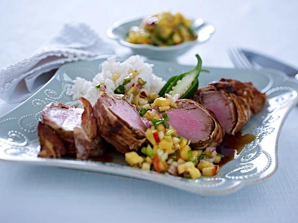 Mariniertes Schweinefilet zu Mango-Nektarinen-Salsa Rezept Mariniertes Schweinefilet zu Mango-Nektarinen-Salsa Rezept