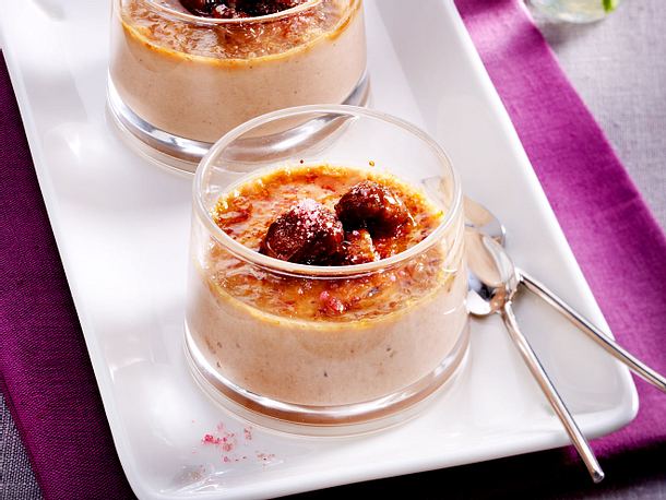 Maronen-Crème brûlée mit glasierten Maronen Rezept