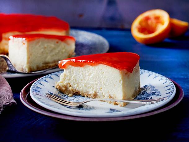 Marzipan-Käsekuchen mit Blutorangencreme Rezept Marzipan-Käsekuchen mit Blutorangencreme Rezept