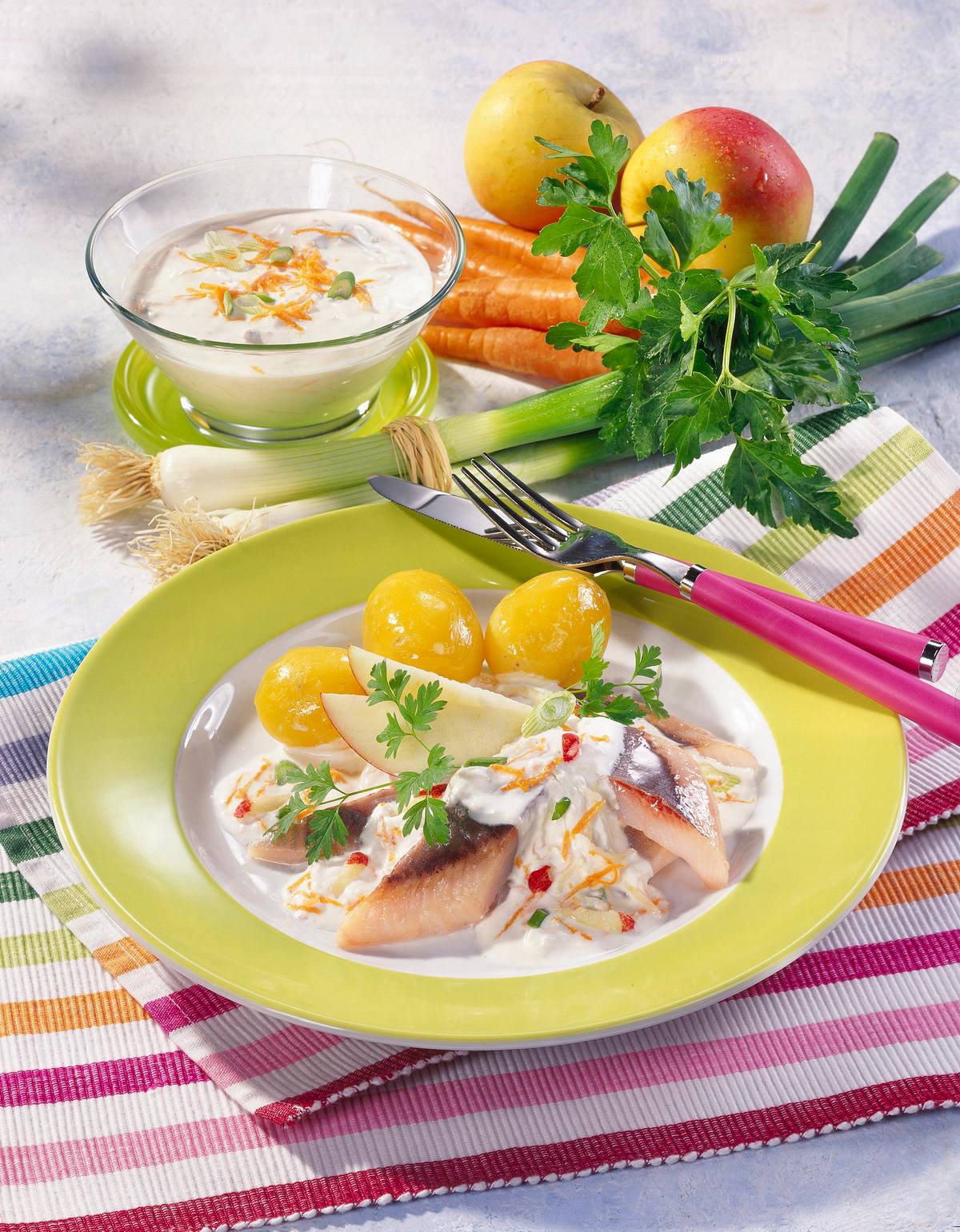 Matjesfilets mit Joghurt-Dip Rezept