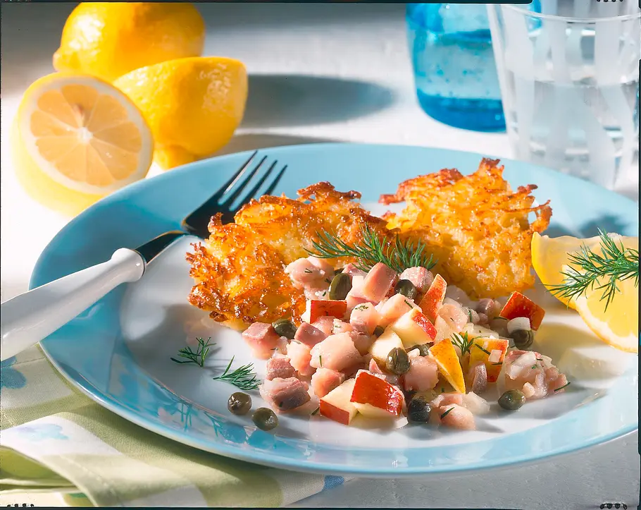 Matjestatar auf Rösti Rezept Matjestatar auf Rösti Rezept