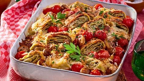 Maultaschen-Gratin in der Auflaufform - Foto: LECKER @ Bauer Media Group