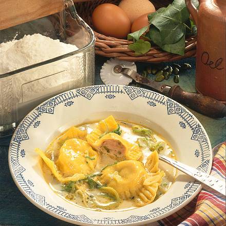 Maultaschen in Lauch-Sahne Rezept Maultaschen in Lauch-Sahne Rezept