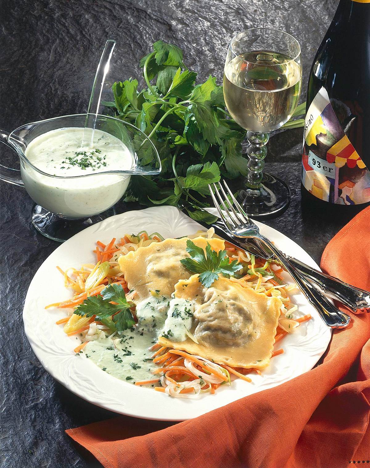 Maultaschen mit Petersiliensoße Rezept