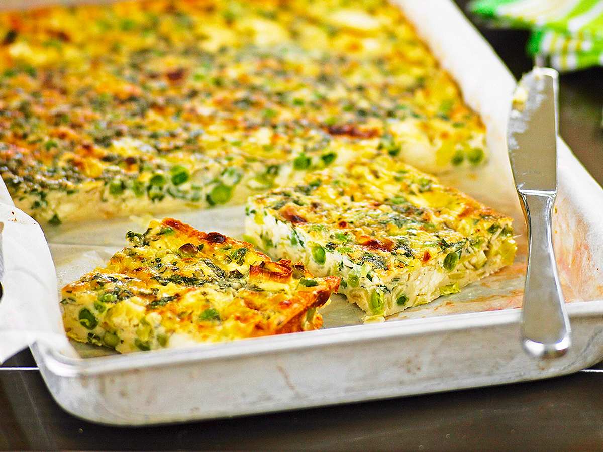 Meal-Prep-Frittata mit Erbsen und Feta