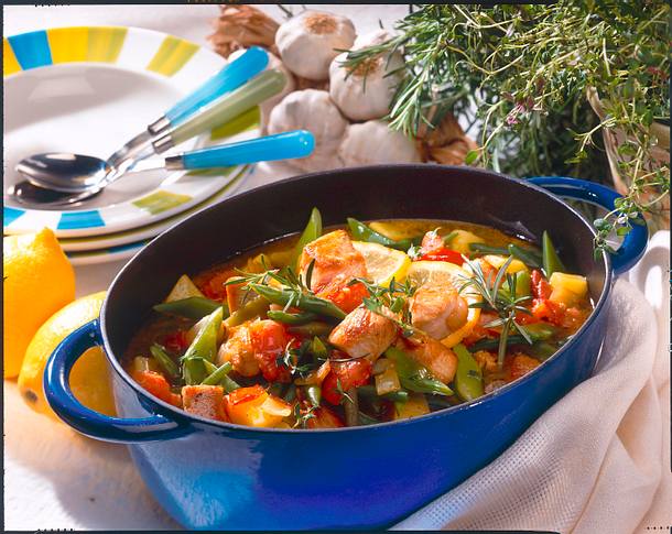 Mediterraner Puten-Bohnentopf Rezept