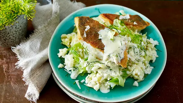 Meerrettich-Dill-Soße zu Zander und Spitzkohl-Risotto Rezept - Foto: LECKER @ Bauer Media Group