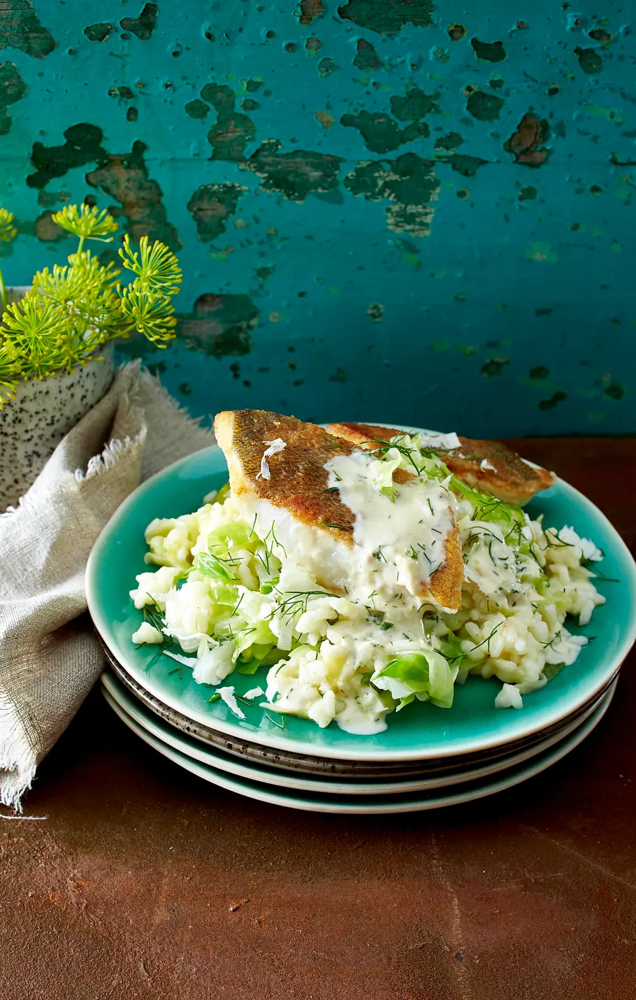 Meerrettichsoße zu Wolfsbarsch & Risotto Rezept Meerrettichsoße zu Wolfsbarsch & Risotto Rezept
