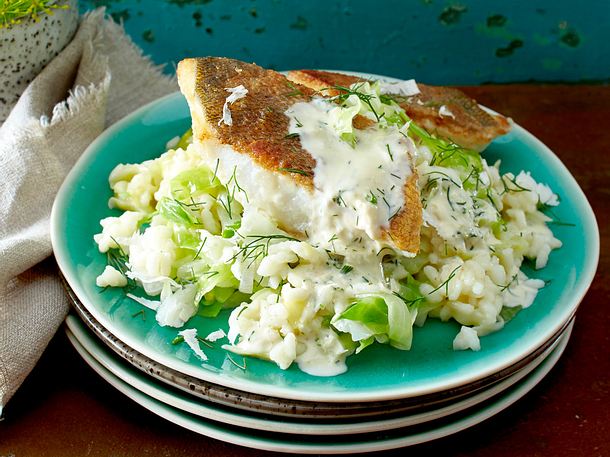 Meerrettichsoße zu Wolfsbarsch & Risotto Rezept Meerrettichsoße zu Wolfsbarsch & Risotto Rezept