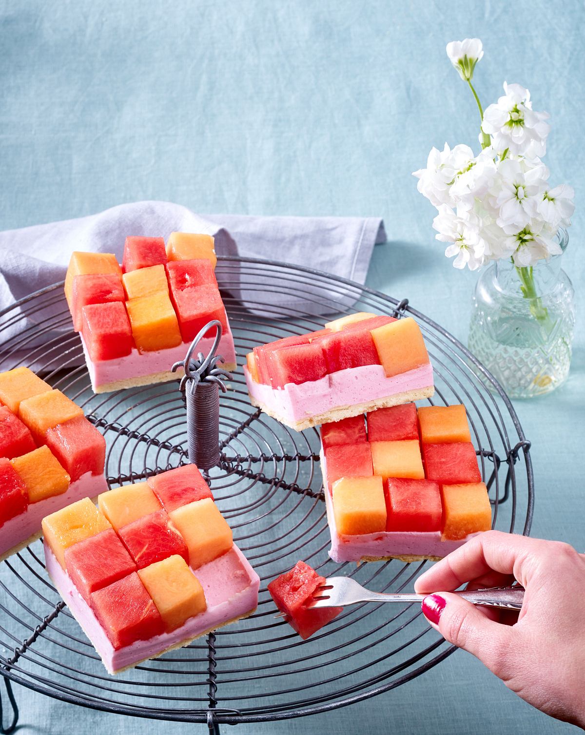 Melonen-Schachbrett-Kuchen Rezept