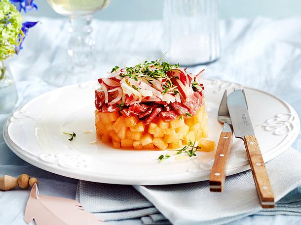 Melonen-Schinken-Tatar Rezept Melonen-Schinken-Tatar Rezept