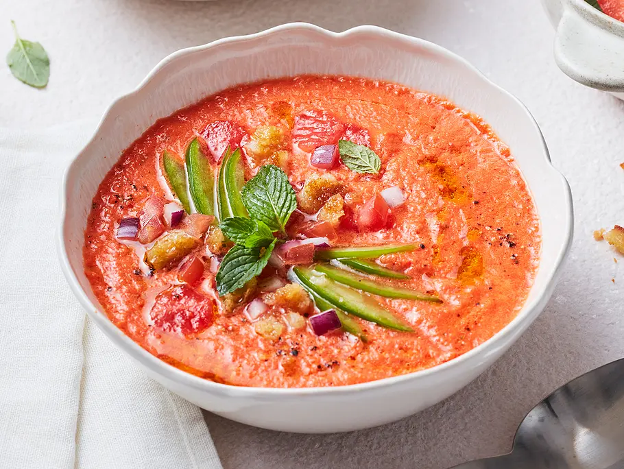 Melonen-Tomaten-Gazpacho Melonen-Tomaten-Gazpacho