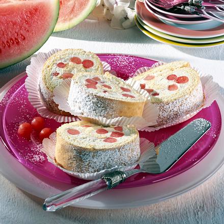 Melonenbiskuitrolle Rezept Melonenbiskuitrolle Rezept