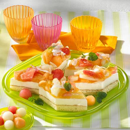 Melonenkuchen mit Kokosjoghurt Rezept