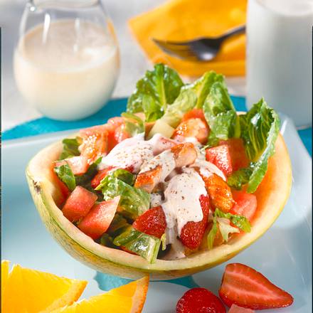 Melonensalat mit Putenstreifen Rezept Melonensalat mit Putenstreifen Rezept