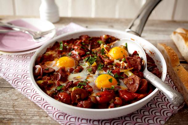 Menemen (türkisches Bauernfrühstück mit Sucuk) Rezept Menemen (türkisches Bauernfrühstück mit Sucuk) Rezept