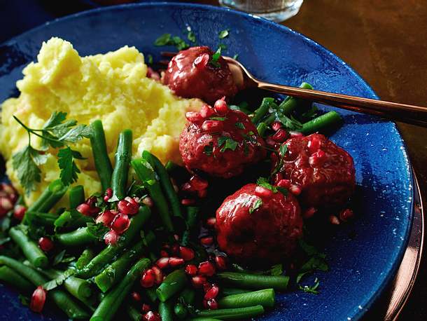 Mettbällchen in Granatapfelsoße Rezept
