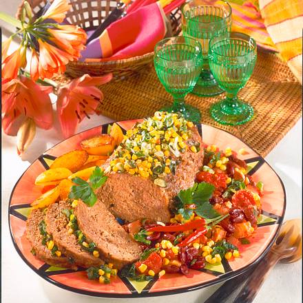 Mexikanischer Hackbraten mit feurigem Gemüse Rezept