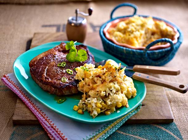 Mexikanischer Sour Cream-Reis zu Steak Rezept