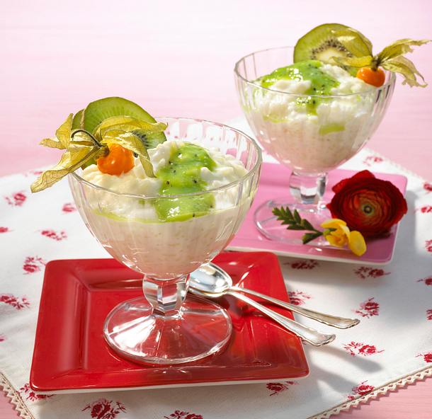 Milchreis mit Kiwi Rezept Milchreis mit Kiwi Rezept