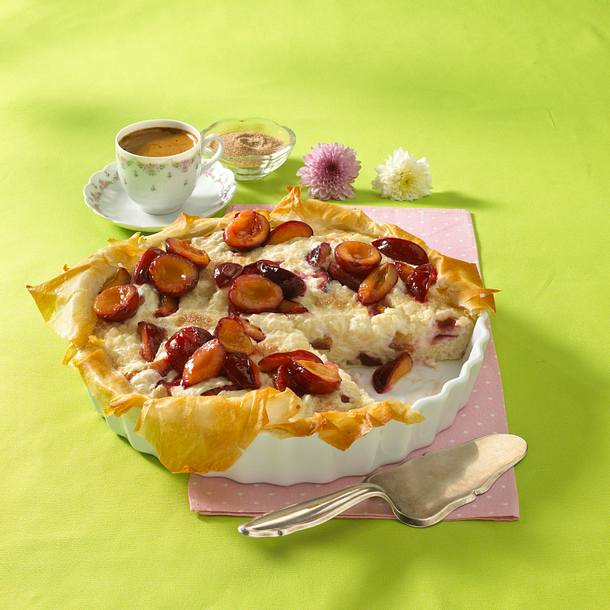 Milchreis-Zwetschen-Tarte Rezept