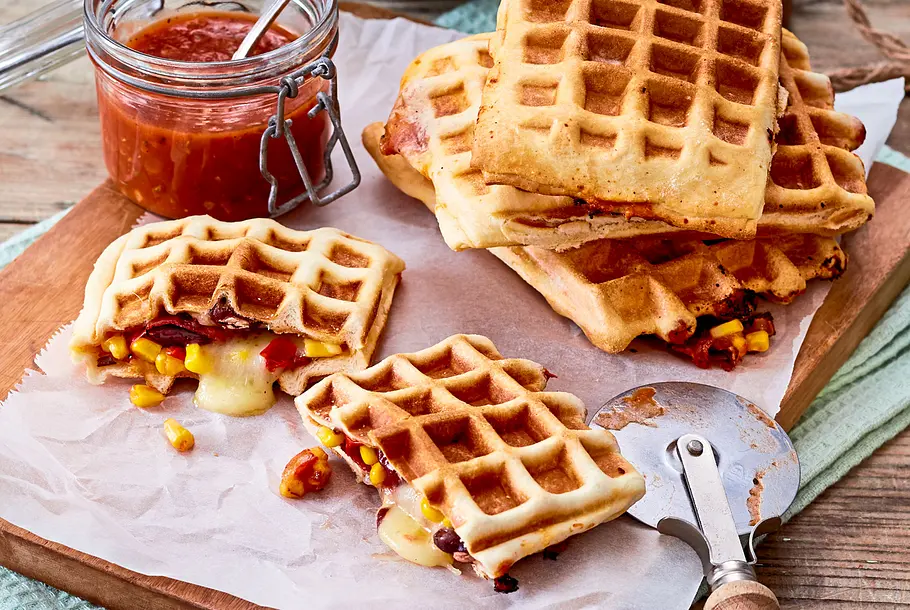 Mini-Calzone aus dem Waffeleisen