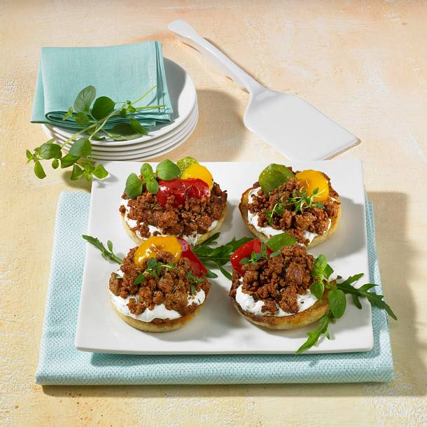 Mini-Hackpizzen Rezept