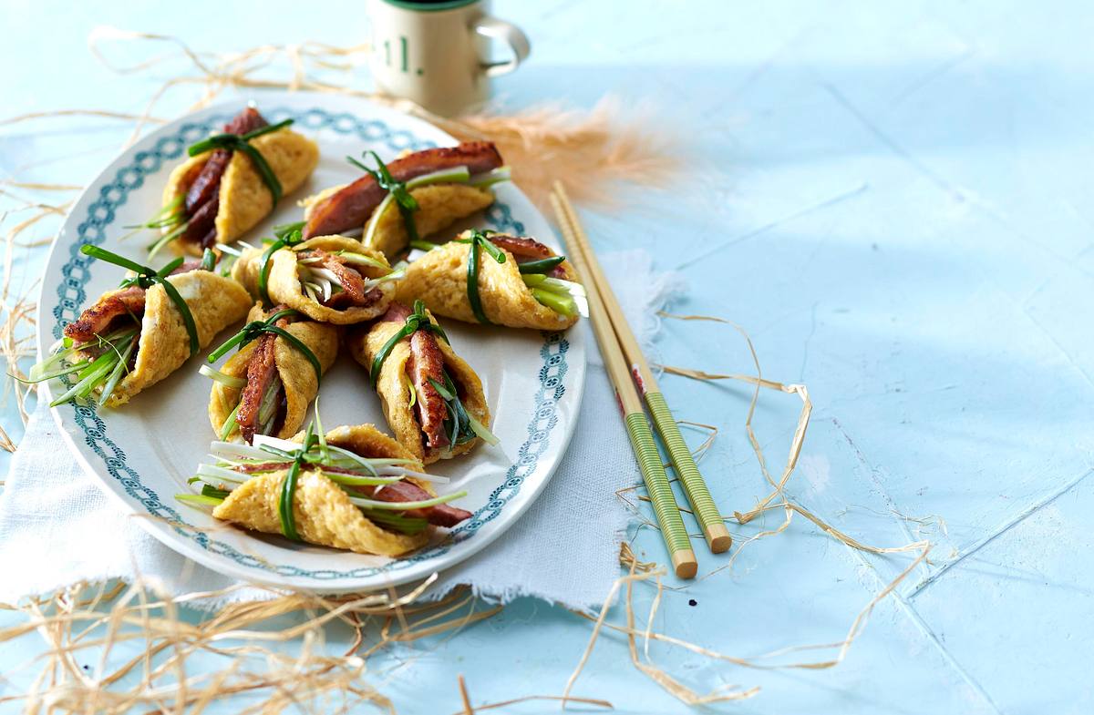 Mini-Omelett-Rolls mit Entenbrust Rezept