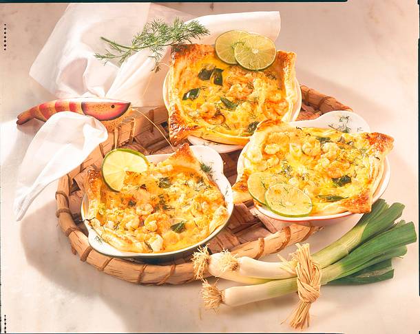 Mini-Quiche mit Sauerkraut und Shrimps Rezept Mini-Quiche mit Sauerkraut und Shrimps Rezept