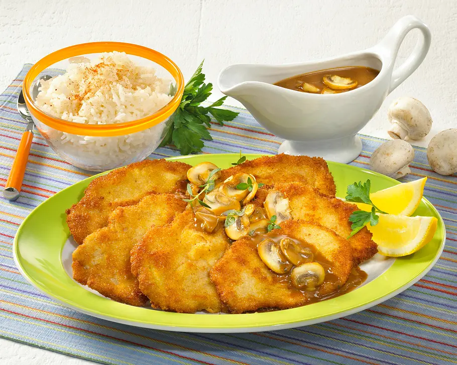 Mini-Schnitzel mit Jägersoße Rezept Mini-Schnitzel mit Jägersoße Rezept