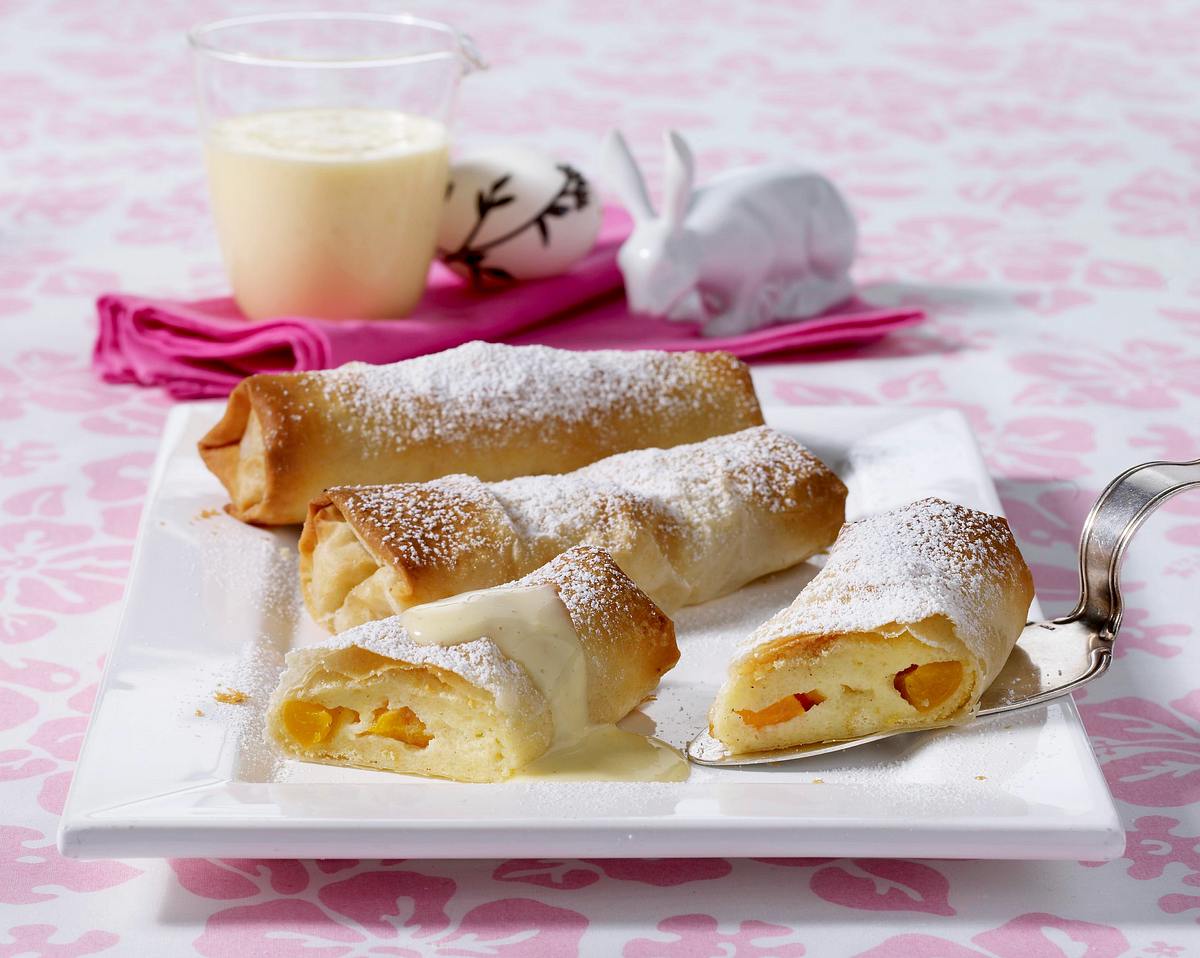 Mini-Strudel mit Grießbrei und Aprikosen Rezept