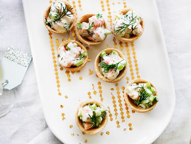 Mini-Tartelettes mit Garnelen Mini-Tartelettes mit Garnelen
