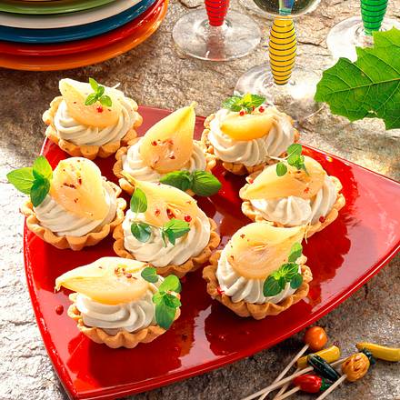 Minibirne auf Gorgonzolacreme Rezept Minibirne auf Gorgonzolacreme Rezept