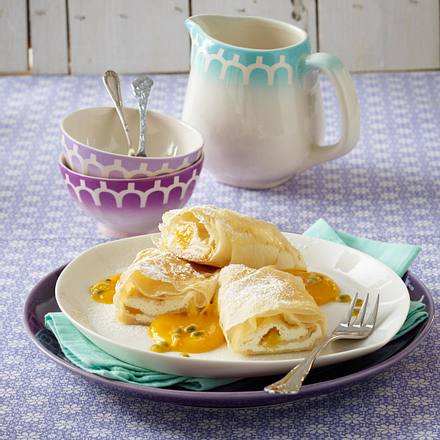 Ministrudel mit Mangoschmand Rezept Ministrudel mit Mangoschmand Rezept