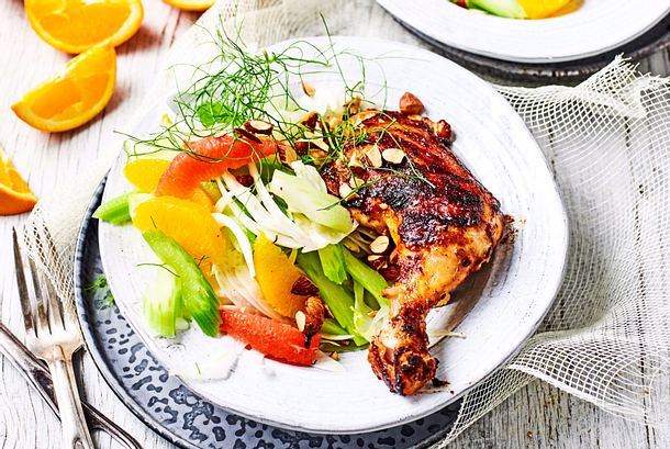 Miso-Chicken mit Zitrus-Fenchelsalat Rezept