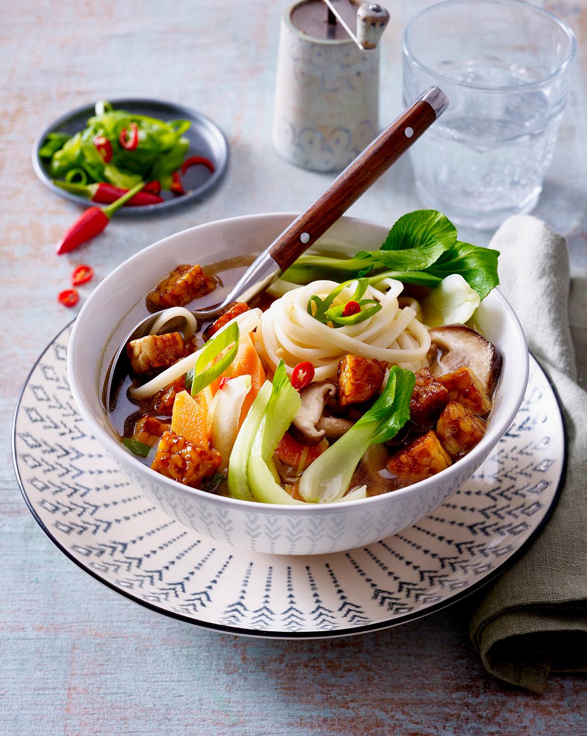 Miso-Tempeh-Nudel-Suppe Rezept