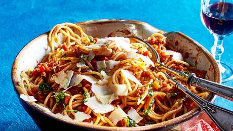 Mittagessen zum Vorbereiten: Spaghetti mit Linsenbolognese - Foto: House of Food / Bauer Food Experts KG