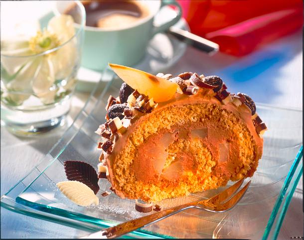 Mocca-Schoko-Biskuitrolle Rezept