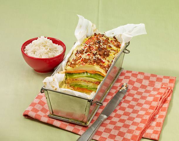 Möhren-Zuckerschoten-Auflauf mit Kokos-Limetten-Eiermilch Rezept Möhren-Zuckerschoten-Auflauf mit Kokos-Limetten-Eiermilch Rezept