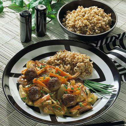 Möhrencurry mit Austernpilze und Fleischbällchen Rezept Möhrencurry mit Austernpilze und Fleischbällchen Rezept