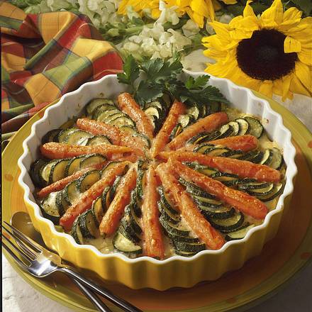 Möhrentarte auf Polentaboden Rezept