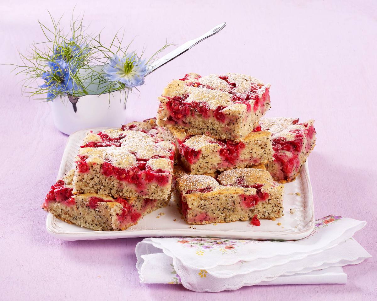 Mohn-Johannisbeer-Kuchen Rezept