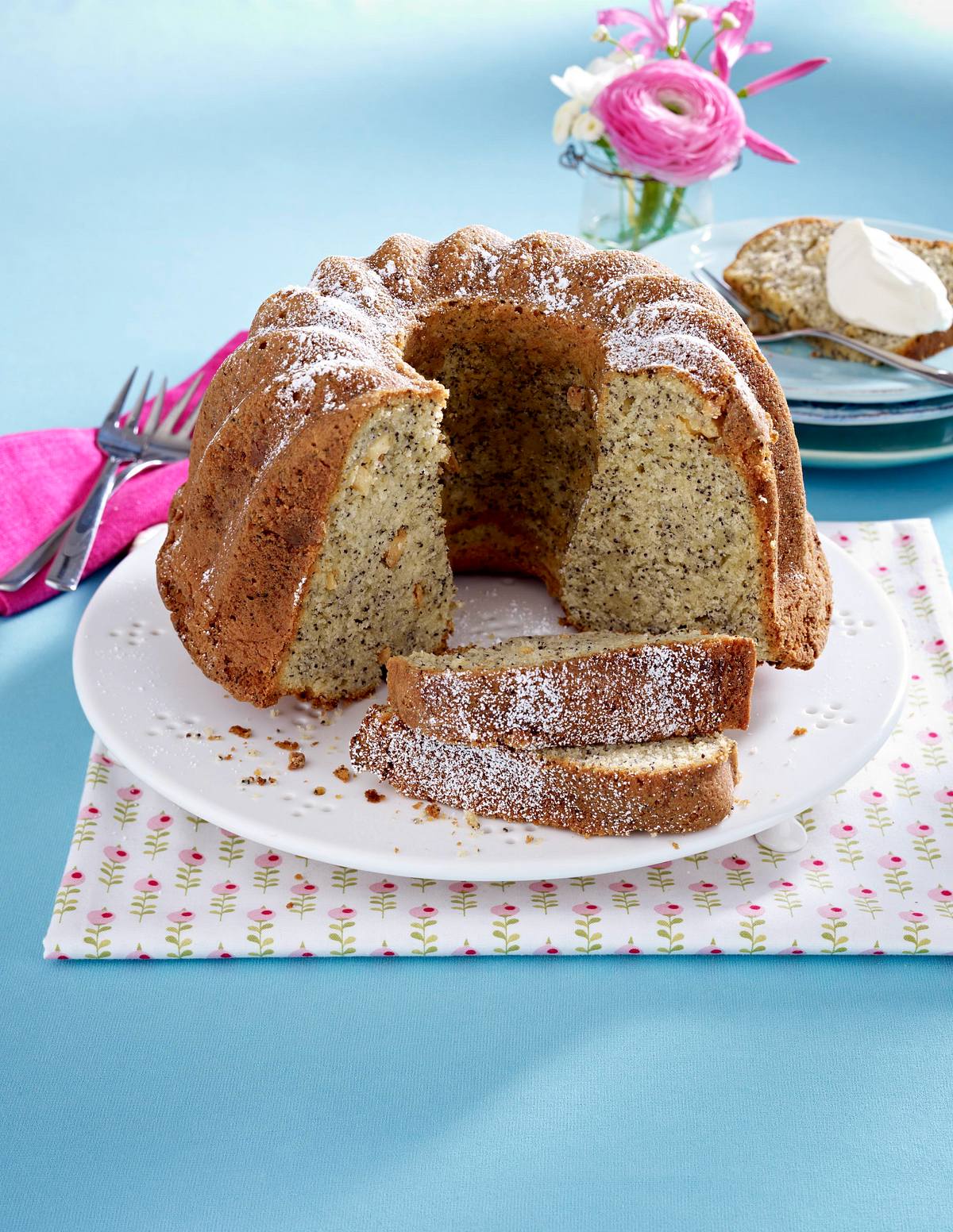 Mohn-Kuchen mit weißer Schokolade Rezept