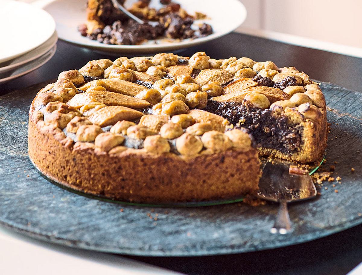 Mohn-Streuselkuchen mit Birne Rezept