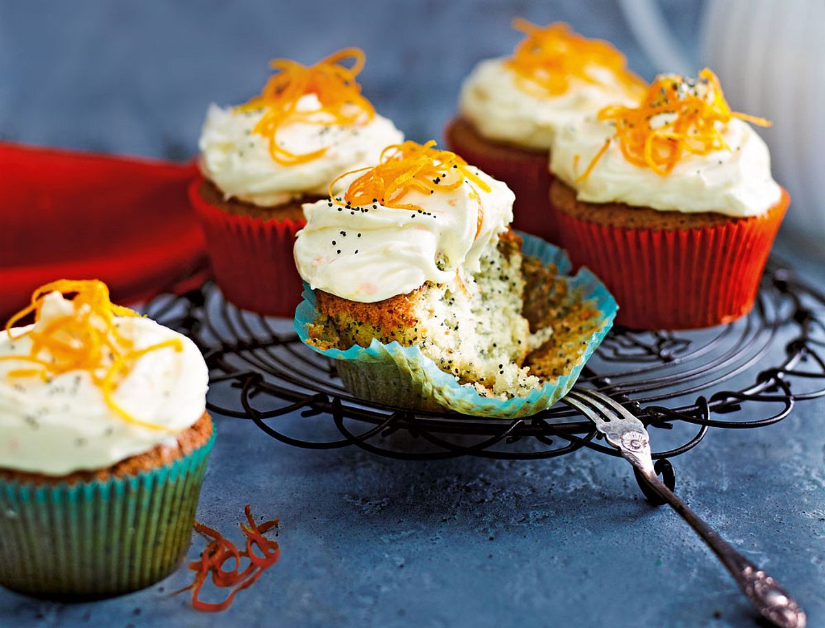 Mohnmuffins mit Orangenfrosting Rezept